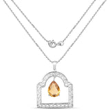 11.87 Carat Genuine Citrine .925 Sterling Silver Pendant