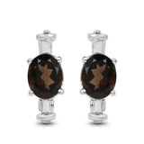 6.20 Carat Genuine Smoky Quartz .925 Sterling Silver Earrings