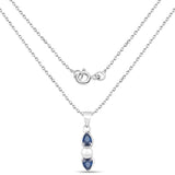 1.44 Carat Genuine Blue Sapphire and Pearl .925 Sterling Silver Pendant