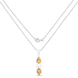 1.34 Carat Genuine Citrine and Pearl .925 Sterling Silver Pendant