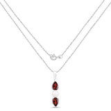 1.50 Carat Genuine Garnet and Pearl .925 Sterling Silver Pendant