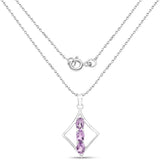 1.26 Carat Genuine Amethyst .925 Sterling Silver Pendant