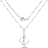 1.53 ct. Genuine Blue Topaz .925 Sterling Silver Pendant
