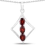 1.53 Carat Genuine Garnet .925 Sterling Silver Pendant