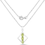 1.29 Carat Genuine Peridot .925 Sterling Silver Pendant