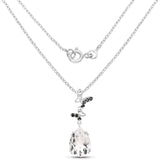 7.88 Carat Genuine Crystal Quartz and Black Spinel .925 Sterling Silver Pendant