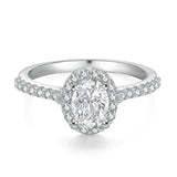 Oval Cut Moissanite Diamond Paved Halo Ring for Women by Bling Proud | Urban Jewelry Online Store