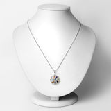 1.60 Carat Genuine Multi Stones .925 Sterling Silver Pendant