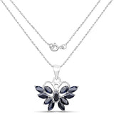 2.20 Carat Genuine Black Sapphire .925 Sterling Silver Pendant