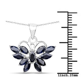 2.20 Carat Genuine Black Sapphire .925 Sterling Silver Pendant