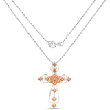 1.92 Carat Genuine Orange Sapphire .925 Sterling Silver Pendant