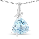3.50 Carat Genuine Blue Topaz .925 Sterling Silver Pendant