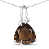 3.10 Carat Genuine Smoky Quartz .925 Sterling Silver Pendant