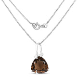 3.10 Carat Genuine Smoky Quartz .925 Sterling Silver Pendant