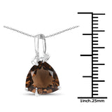 3.10 Carat Genuine Smoky Quartz .925 Sterling Silver Pendant