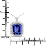 5.23 Carat Genuine Tanzanite and White Diamond 14K White Gold Pendant