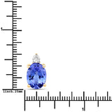 3.25 Carat Genuine Tanzanite and White Diamond 14K Yellow Gold Pendant