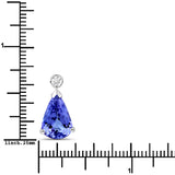 3.90 ct. Genuine Tanzanite and White Diamond 14K White Gold Pendant
