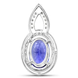 3.85 ct. Genuine Tanzanite and White Diamond 14K White Gold Pendant