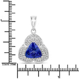 4.79 Carat Genuine Tanzanite and White Diamond 14K White Gold Pendant