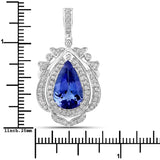 4.49 Carat Genuine Tanzanite and White Diamond 14K White Gold Pendant
