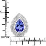 5.39 Carat Genuine Tanzanite and White Diamond 14K White Gold Pendant