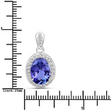 3.83 Carat Genuine Tanzanite and White Diamond 14K White Gold Pendant