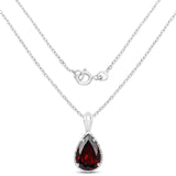 3.50 Carat Genuine Garnet .925 Sterling Silver Pendant