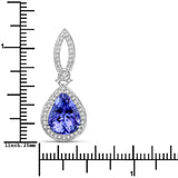 3.63 Carat Genuine Tanzanite and White Diamond 14K White Gold Pendant