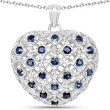 0.80 Carat Genuine Blue Sapphire .925 Sterling Silver Pendant