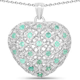 0.60 Carat Genuine Emerald .925 Sterling Silver Pendant