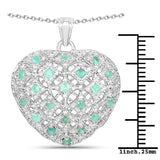 0.60 Carat Genuine Emerald .925 Sterling Silver Pendant