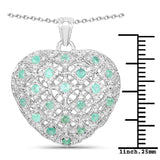 0.60 ct Genuine Emerald .925 Sterling Silver Pendant