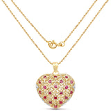 14K Yellow Gold Plated 1.00 Carat Genuine Ruby .925 Sterling Silver Pendant