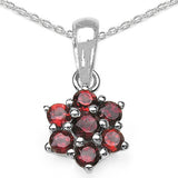 0.67 Carat Genuine Garnet Sterling Silver Pendant