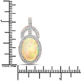 4.04 Carat Genuine Ethiopian Opal and White Diamond 14K Rose Gold Pendant