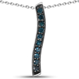 0.30 Carat Genuine Blue Diamond .925 Sterling Silver Pendant
