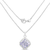1.53 Carat Genuine Tanzanite .925 Sterling Silver Pendant