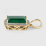 8.38 Carat Genuine Brazilian Emerald and White Diamond 14K Yellow Gold Pendant