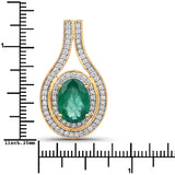 4.62 Carat Genuine Brazilian Emerald and White Diamond 18K Yellow Gold Pendant