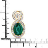 5.71 Carat Genuine Brazilian Emerald and White Diamond 18K Yellow Gold Pendant