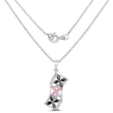 2.40 Carat Genuine Pink Sapphire & Blue Sapphire .925 Sterling Silver Pendant