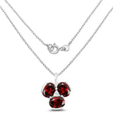 4.82 Carat Genuine Garnet & White Topaz .925 Sterling Silver Pendant