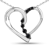 0.10 ct Genuine Black Diamond .925 Sterling Silver Pendant