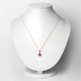 0.38 Carat Genuine Ruby and White Diamond 10K Yellow Gold Pendant