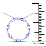 0.63 Carat Genuine Tanzanite and White Zircon .925 Sterling Silver Pendant