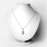 0.55 Carat Genuine Citrine and White Topaz .925 Sterling Silver Pendant