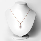 0.52 Carat Genuine Morganite and White Topaz .925 Sterling Silver Pendant