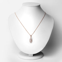 0.52 Carat Genuine Morganite and White Topaz .925 Sterling Silver Pendant