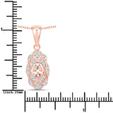 0.52 Carat Genuine Morganite and White Topaz .925 Sterling Silver Pendant